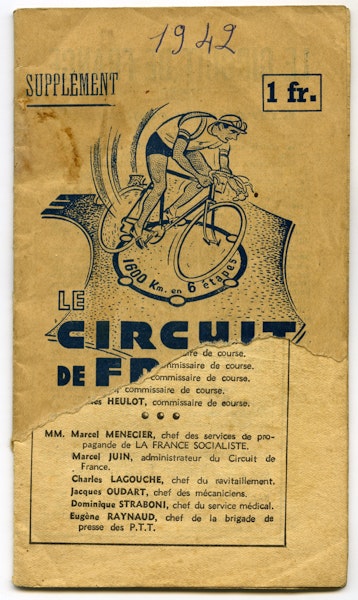 Cover van het roadbook van de Circuit de France 1942