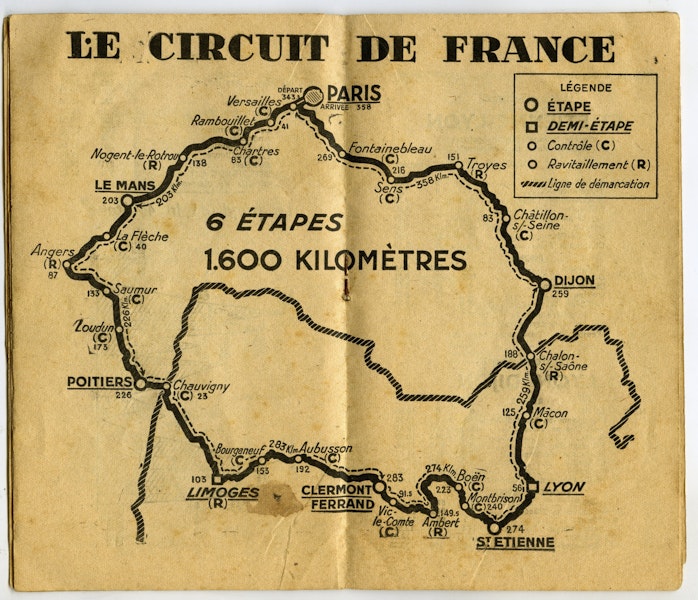 Roadbook Circuit de France 1942
